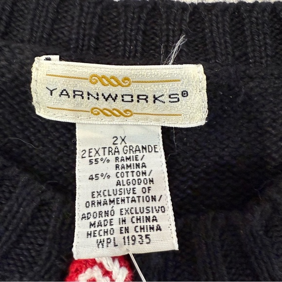 Vintage Y2K 90’s Yarnworks NWT Rudolf Ugly Christmas Cardigan Sweater Women’s 2X - Picture 9 of 12